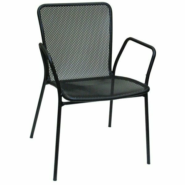 American Tables & Seating 91 Black Mesh Outdoor Chair with Arms 13291